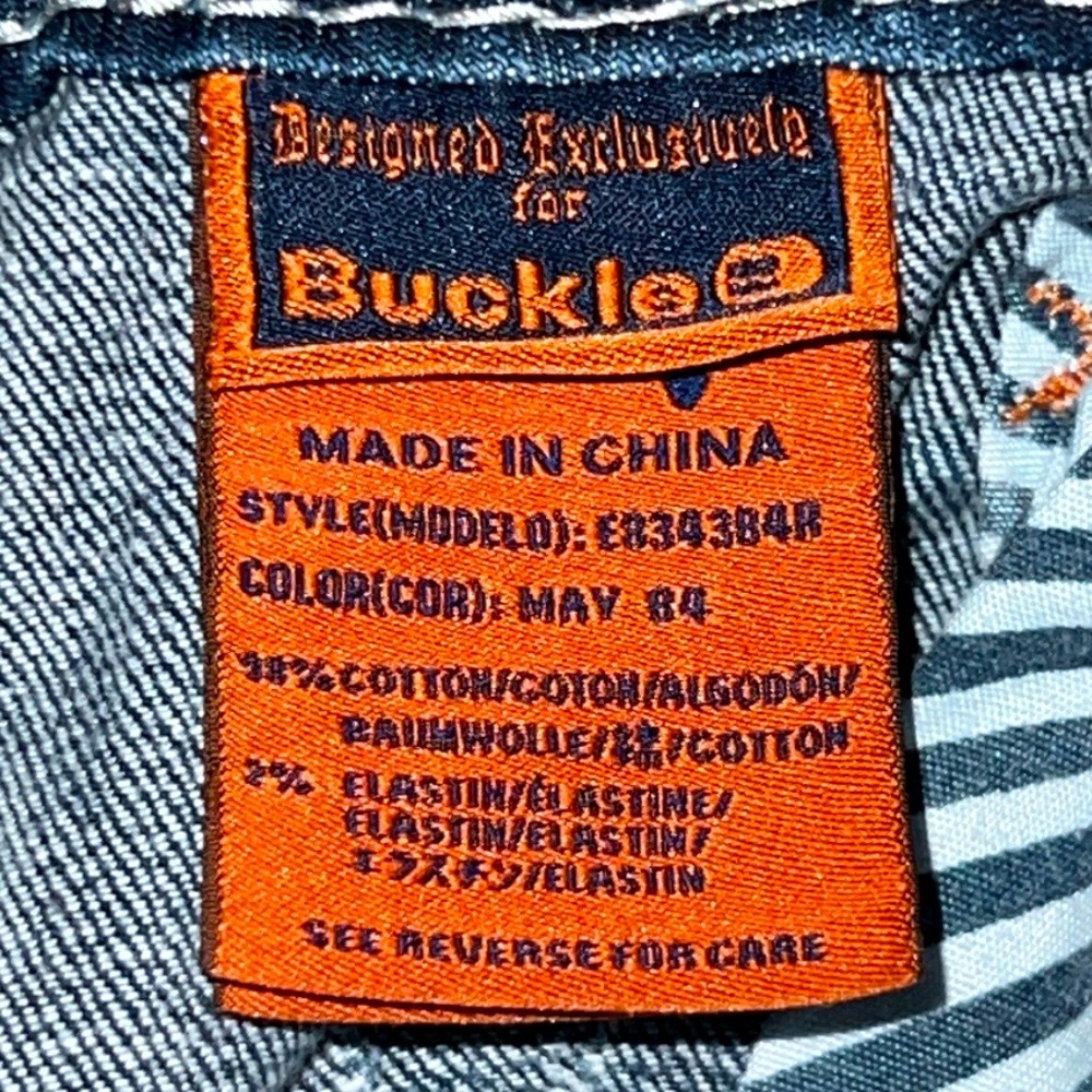 ROCK REVIVAL 🎸 THICK STITCH MAY BOOTCUT DESTROYED DISTRESSED JEANS Women 34 W38” - Picture 14 of 16